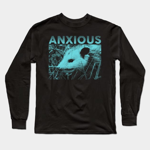 Anxious Opossum Long Sleeve T-Shirt by giovanniiiii